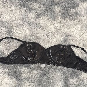 Frederick's of Hollywood Black Lace-Up Bra